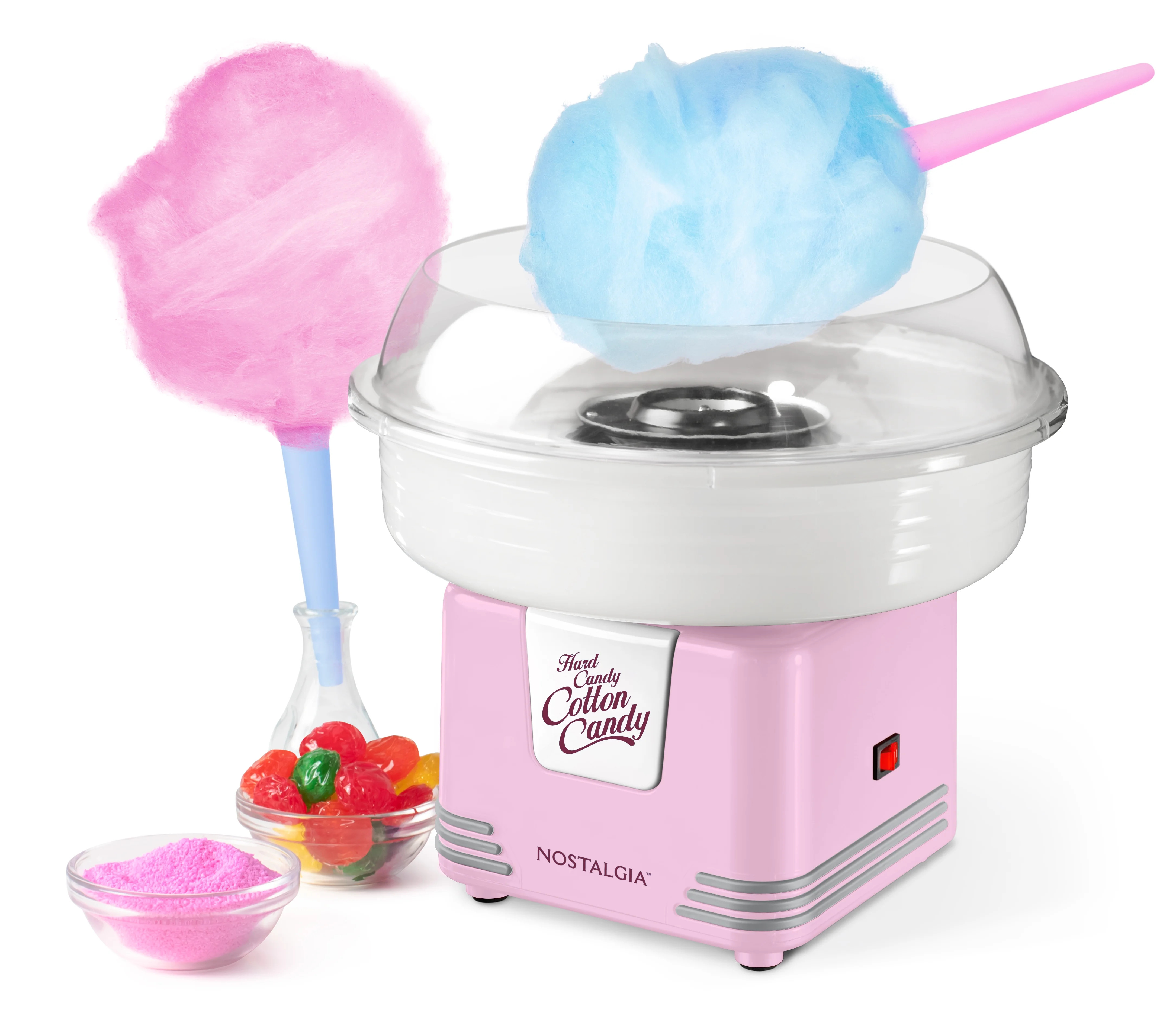 Nostalgia PCM425PNK Classic Retro Hard and Sugar Free Countertop Cotton Candy Maker, Pink | Walmart (US)