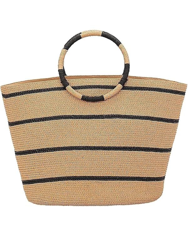 TOFUNTOY Straw Bag Straw Handbags Tote Bag for Women Straw Tote Bags Rattan Woven Straw Beach Bag... | Amazon (US)