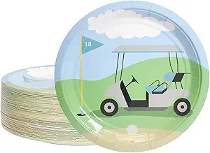 Disposable Plates - 80-Count Paper Plates, Golf Party Supplies for Appetizer, Lunch, Dinner, and ... | Amazon (US)