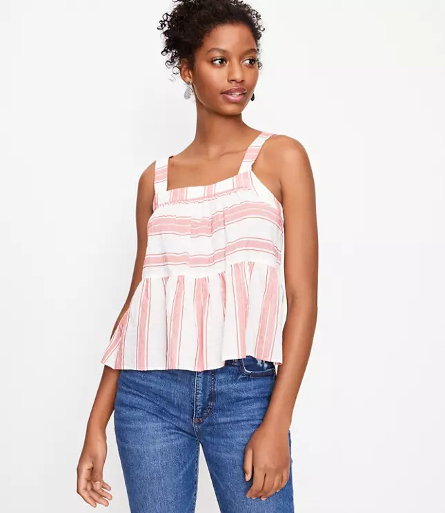 Striped Tiered Cami | LOFT | LOFT