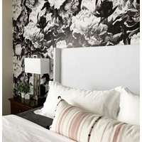 Monochrome Floral Wallpaper | Etsy (US)