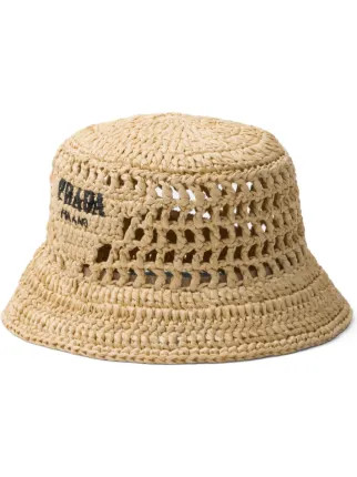 Prada Crochet Bucket Hat | Neutrals | FARFETCH | Farfetch Global