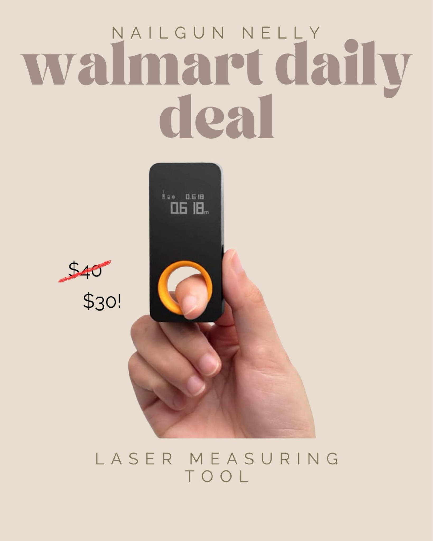 Walmart daily deal! How cool is this laser measuring tool? Measures up to 98 ft! 


Amazon daily deals, tool deals, sale finds, home improvement

#LTKSaleAlert #LTKHome #LTKFindsUnder50