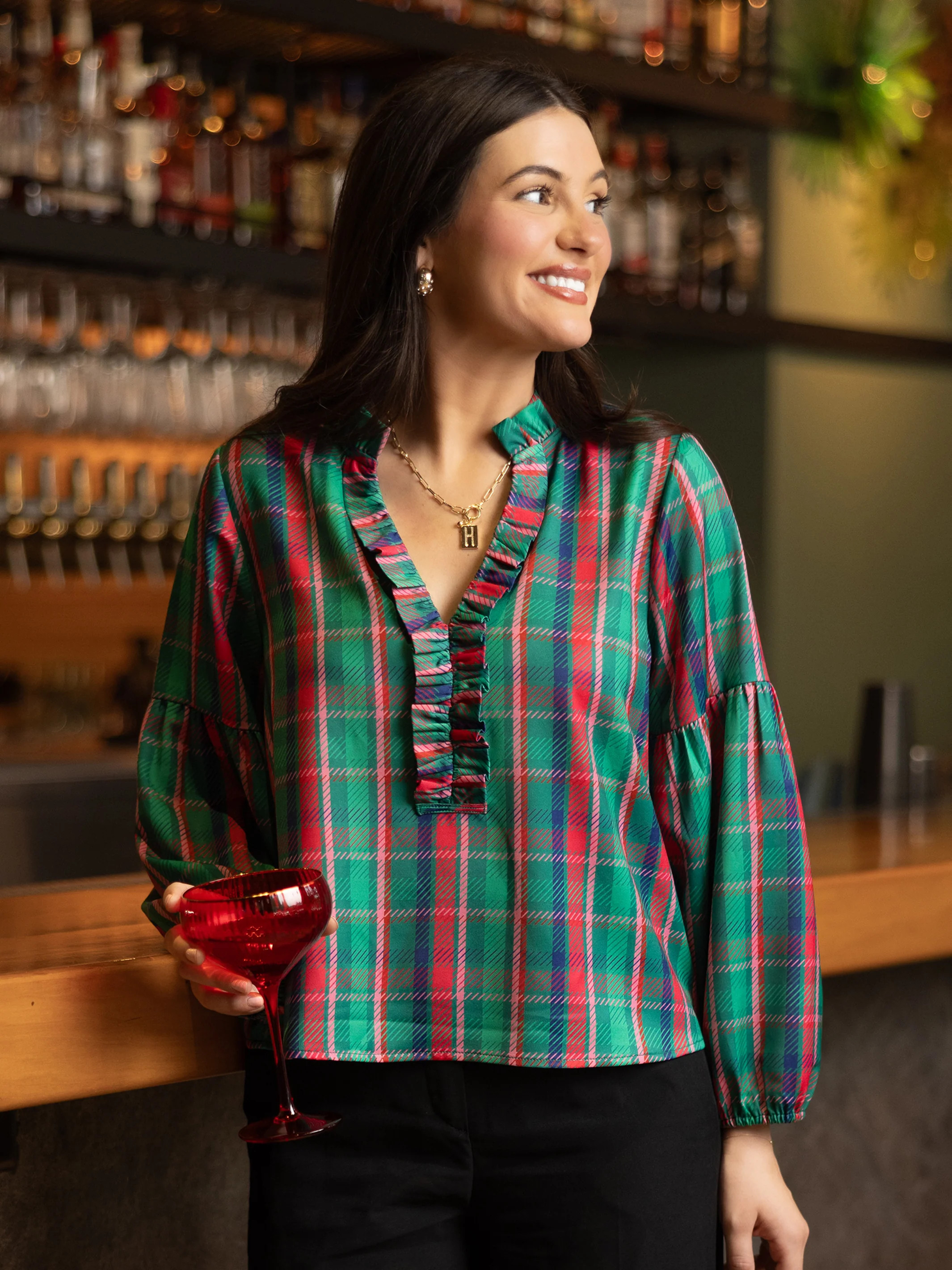 Lexi Top | Plaid About You Green | Michelle McDowell