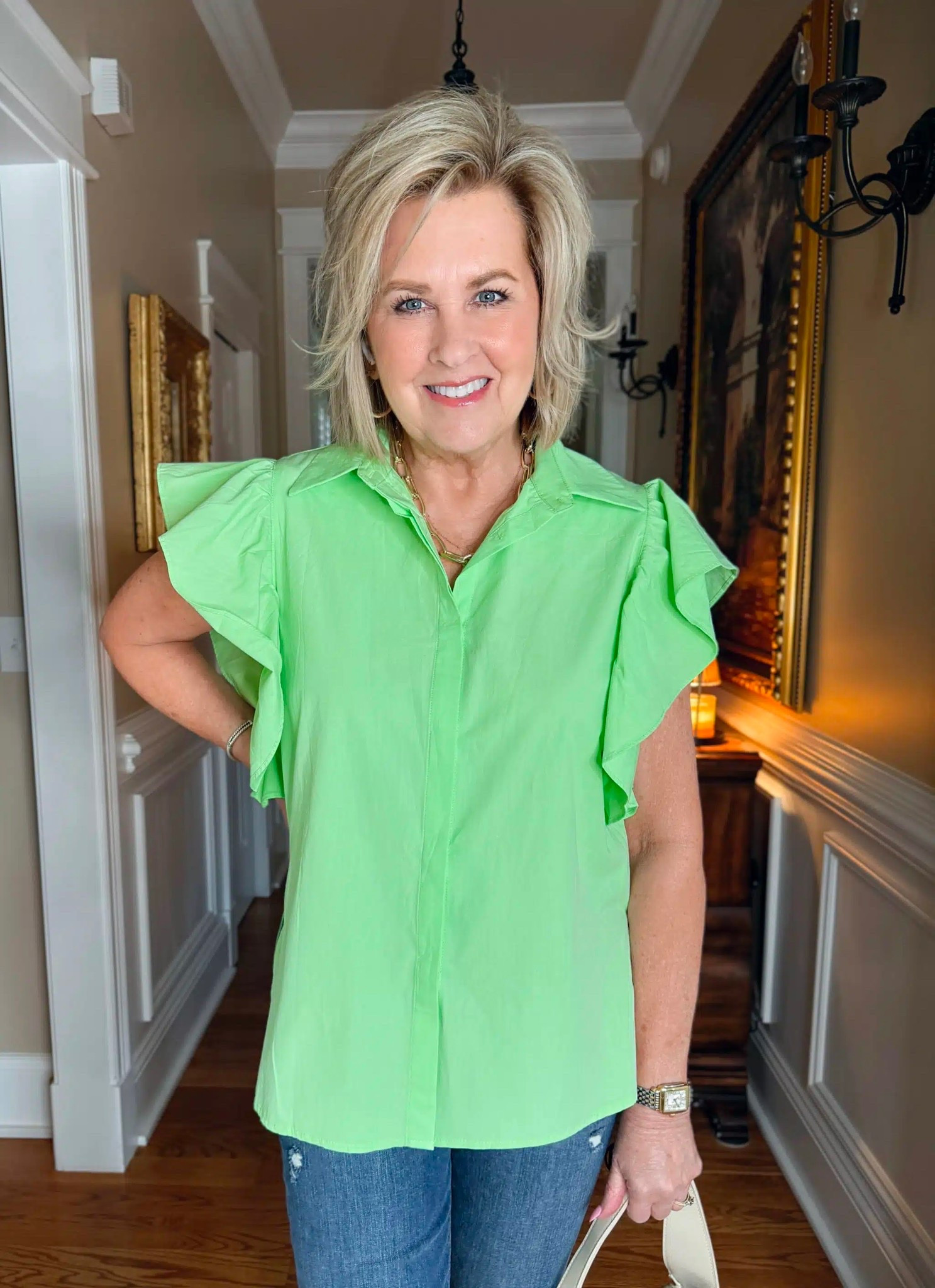 This green blouse is an Amazon find and I love how feminine it is! It comes in several colors and is a great Spring top for white pants. 

#LTKWorkwear #LTKSeasonal #LTKootd