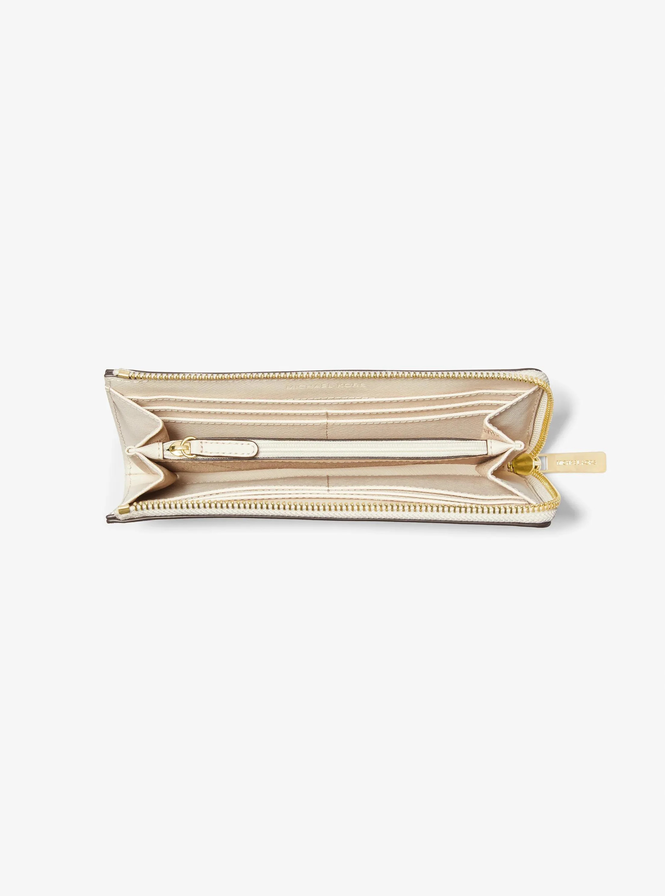 Michael Kors Outlet Jet Set Travel Large Saffiano Leather Quarter-Zip Wallet | Shop Simon