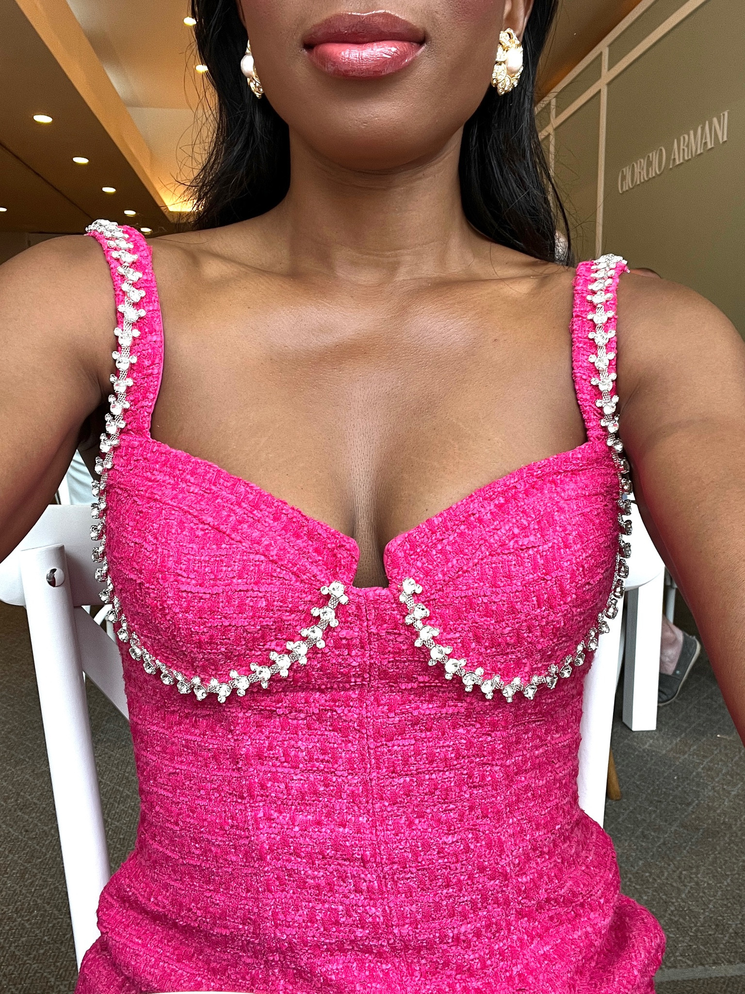 Boucle Dress, tweed Dress, diamond bust dress, pink dress, mini dress, embellished dress, event dress, wedding guest outfit, wedding guest dress, summer dress, gold earrings, flower earrings, large earrings, Self Portrait, Susan Caplan, Soru

#LTKeurope #LTKstyletip #LTKSeasonal