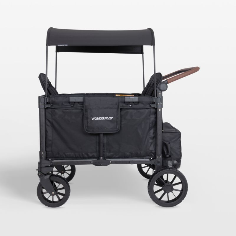 Wonderfold W4 Luxe Pro Jet Black Four Seater Kids Stroller Wagon + Reviews | Crate & Kids | Crate & Barrel