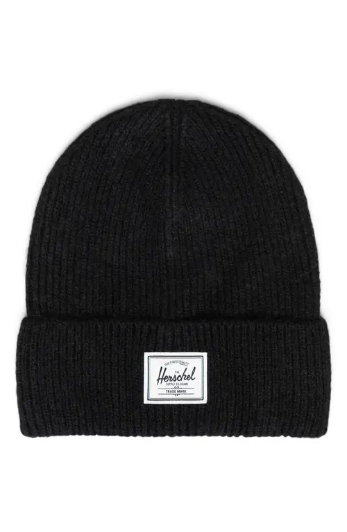 Herschel Supply Co. Logo Patch Cuff Beanie in Black at Nordstrom | Nordstrom