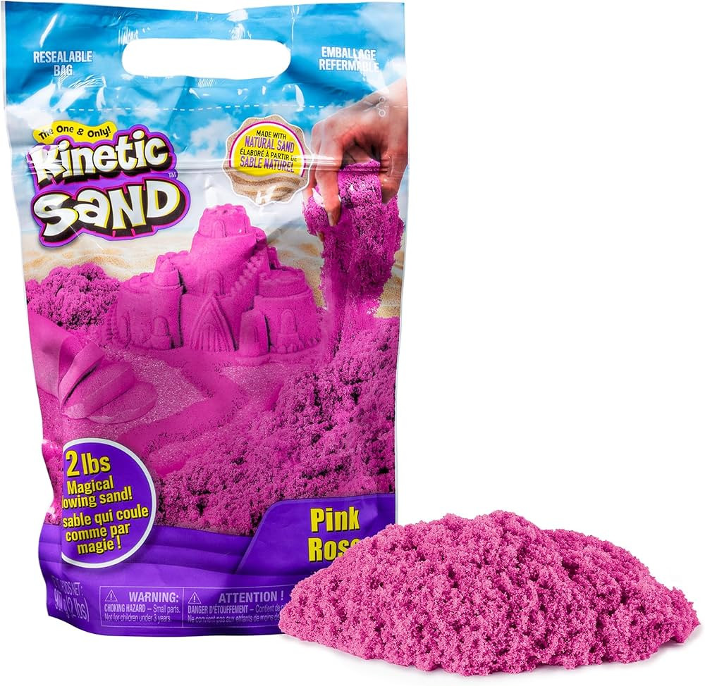 Kinetic Sand, 2lbs Pink Play Sand, Moldable Sensory Toys for Kids, Resealable Bag, for Ages 3 and... | Amazon (US)