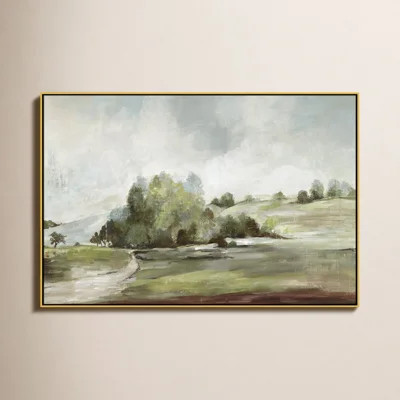 Green Country Road by Allison Pearce - Floater Frame Print on Canvas | Wayfair North America