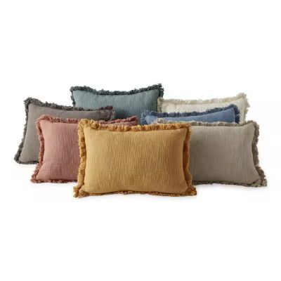 Linden Street Solid Texture Slub Oblong Throw Pillow | JCPenney