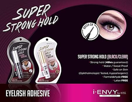 KISS i Envy Eyelash Adhesive Super Strong Hold Clear KPEG06 (2 Pack) | Amazon (US)
