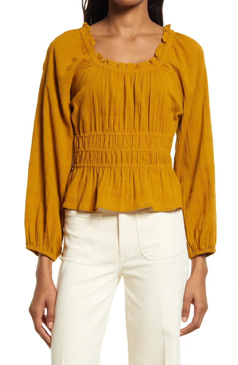 Madewell Sophia Textured Plaid Top | Nordstrom | Nordstrom