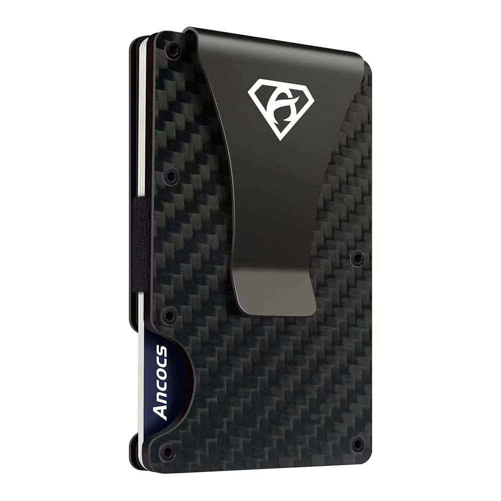 Ancocs Carbon Fiber Credit Card Holder with Metal Money Clip -NFC RFID Blocking Slim Metal Wallet... | Amazon (UK)