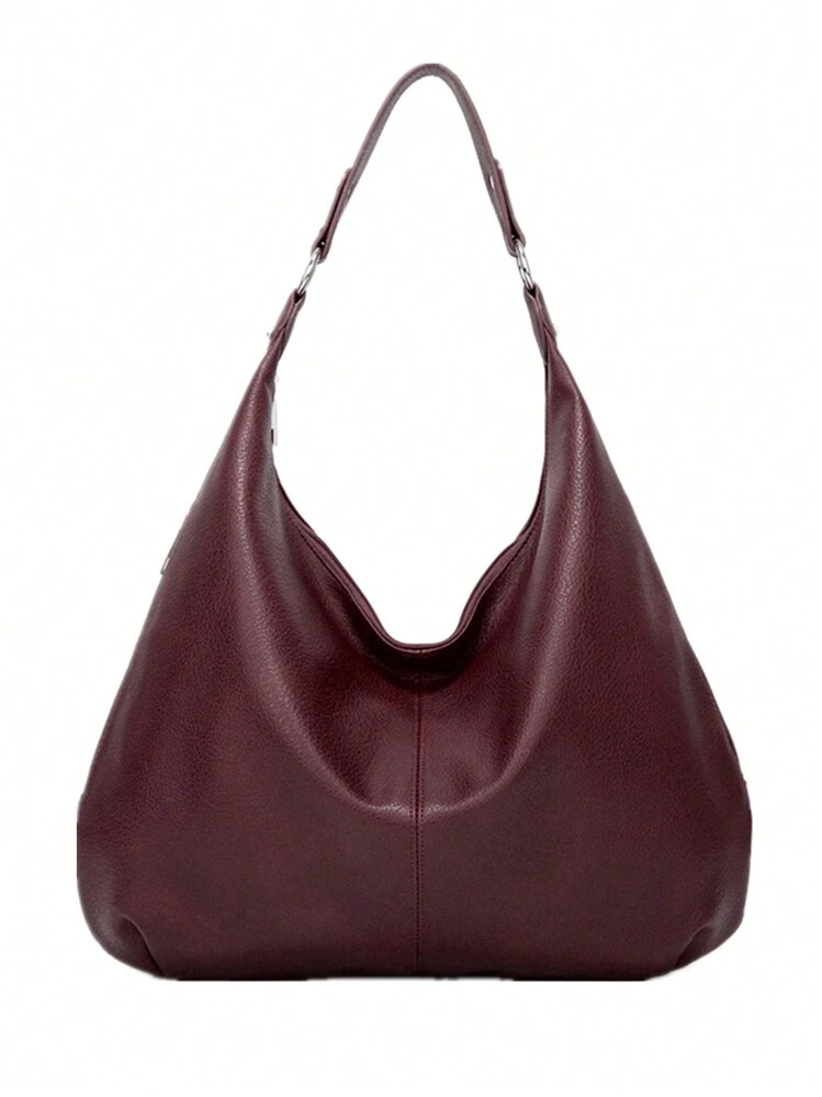 Vintage Tote Bag For Women, New Fashion Large Capacity Shoulder Handbag, Soft Leather Underarm Bag, Commuter All-Match, New Arrival Hobo Bag, Retro Inspired Bag For Women | SHEIN