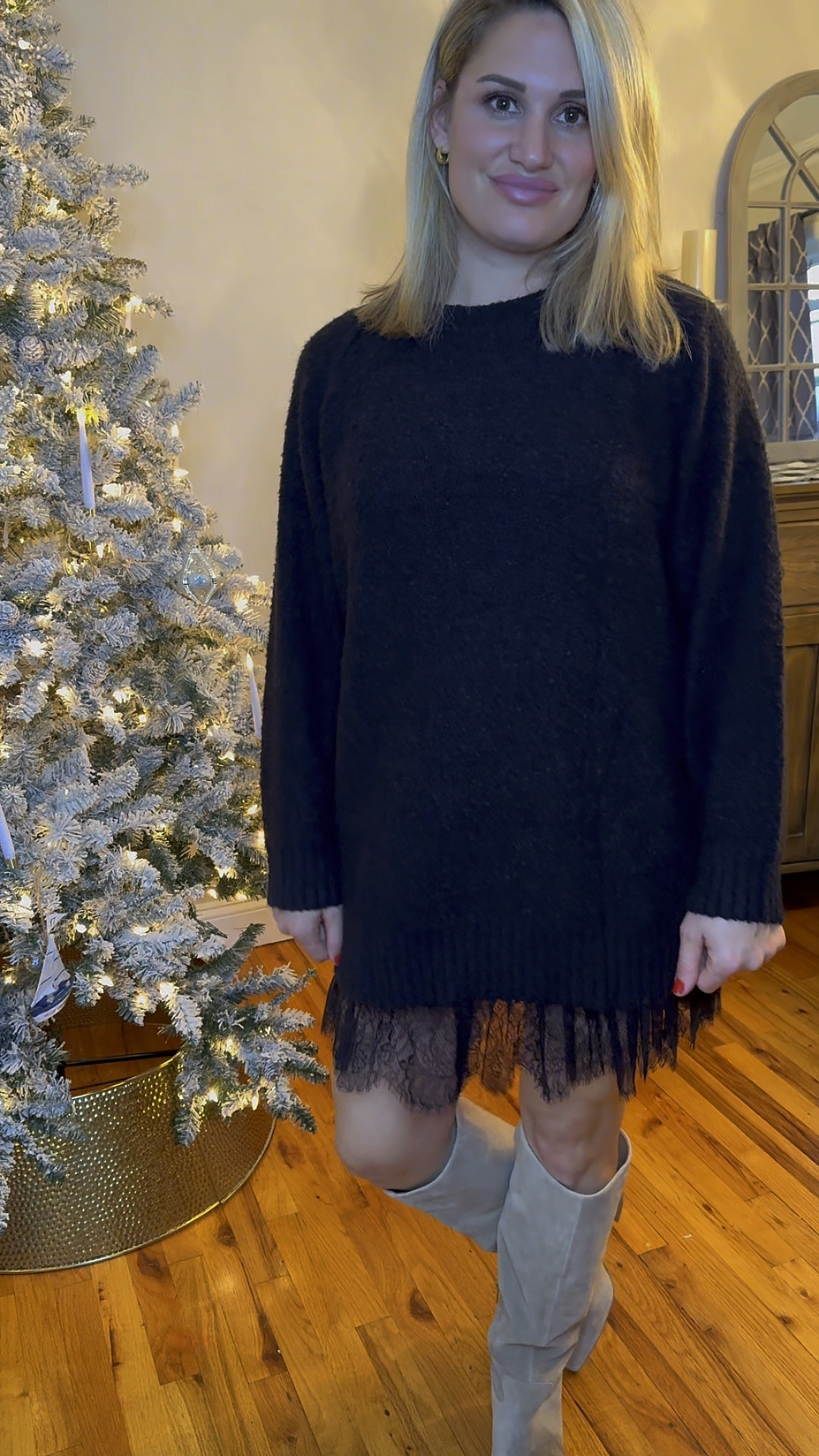 This oversized outfit is perfect for a comfy holiday look! Especially on Thanksgiving 😉.

Sweater is an oversized fit, wearing  a Medium 
Skirt: Medium 

#LTKHoliday #LTKSeasonal #LTKCyberWeek