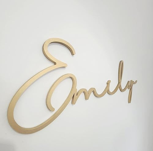 Wood script nursery baby room name laser cut sign cursive first and middle name signature font wa... | Amazon (US)