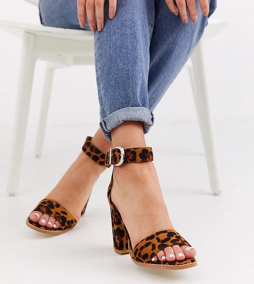 RAID Exclusive Fleur leopard heeled sandals-Multi | ASOS (Global)