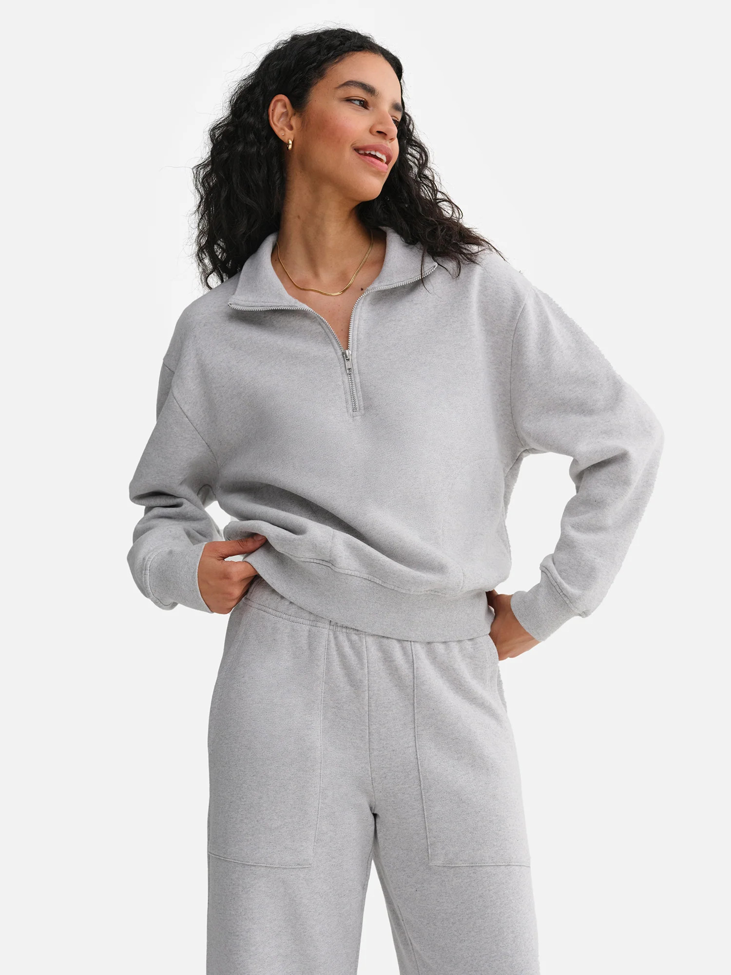 Organic Fleece Quarter Zip Sweatshirt | MATE The Label