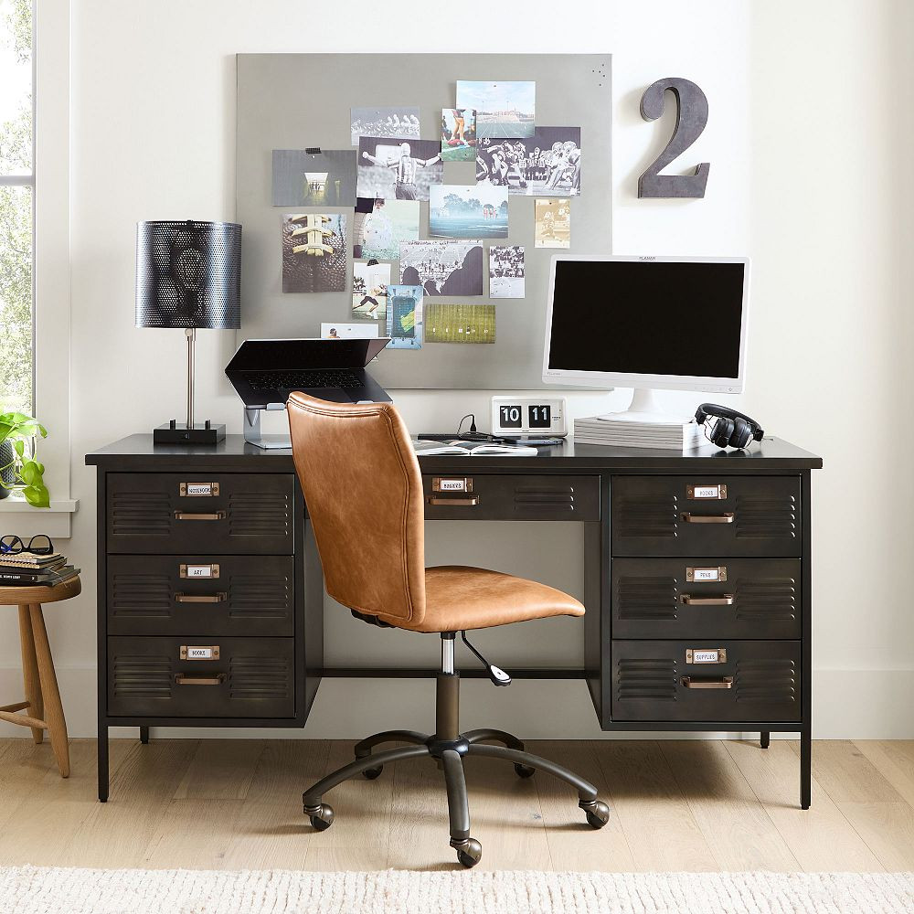 Locker Double Pedestal Smart Storage Desk (64"x20.5") | Pottery Barn Teen