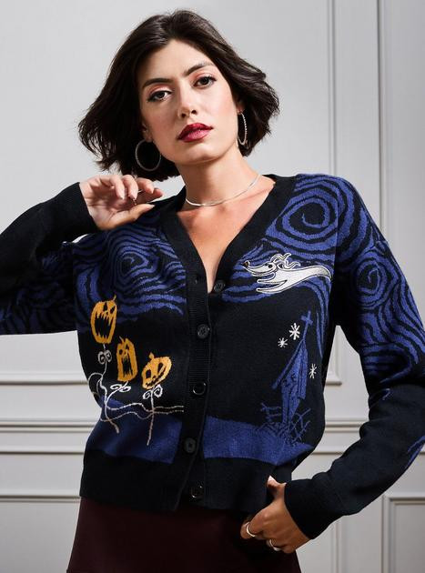 Disney The Nightmare Before Christmas Jack & Sally Spiral Hill Cardigan - BoxLunch Exclusive | BoxLunch