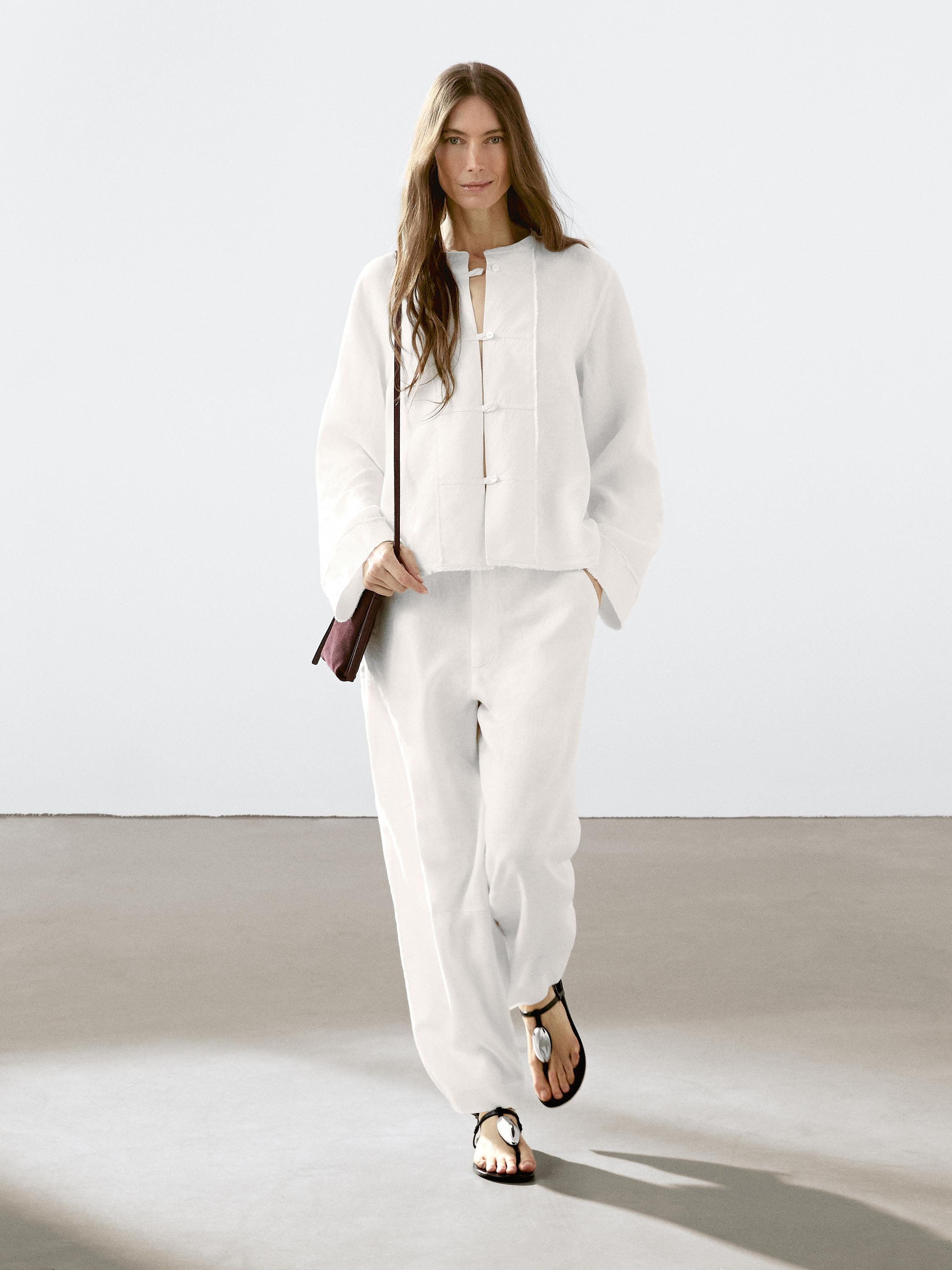 Fließende Hose aus 100 % Leinen | Massimo Dutti DE