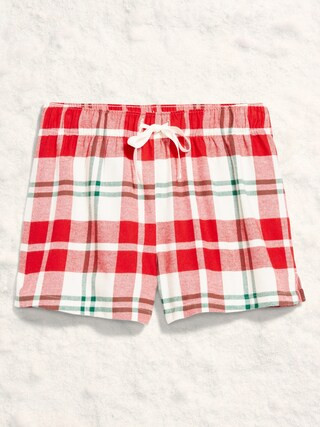 Flannel Boxer Pajama Shorts for Women | Old Navy (US)
