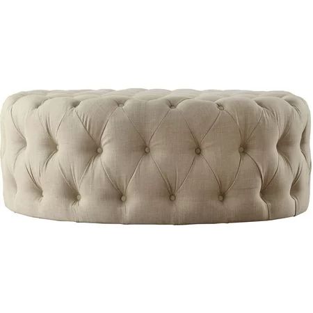 Weston Home Round Tufted Cocktail Ottoman, Multiple Colors | Walmart (US)
