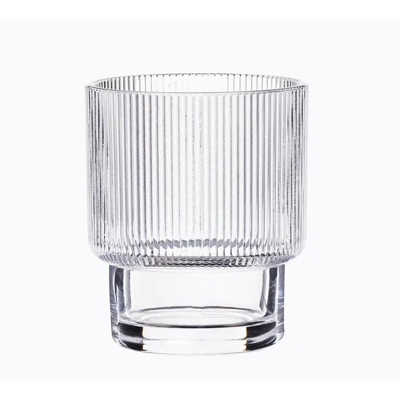 Better Homes & Gardens Clear Ribbed Stackable 11.5 oz Lowball Glass | Walmart (US)