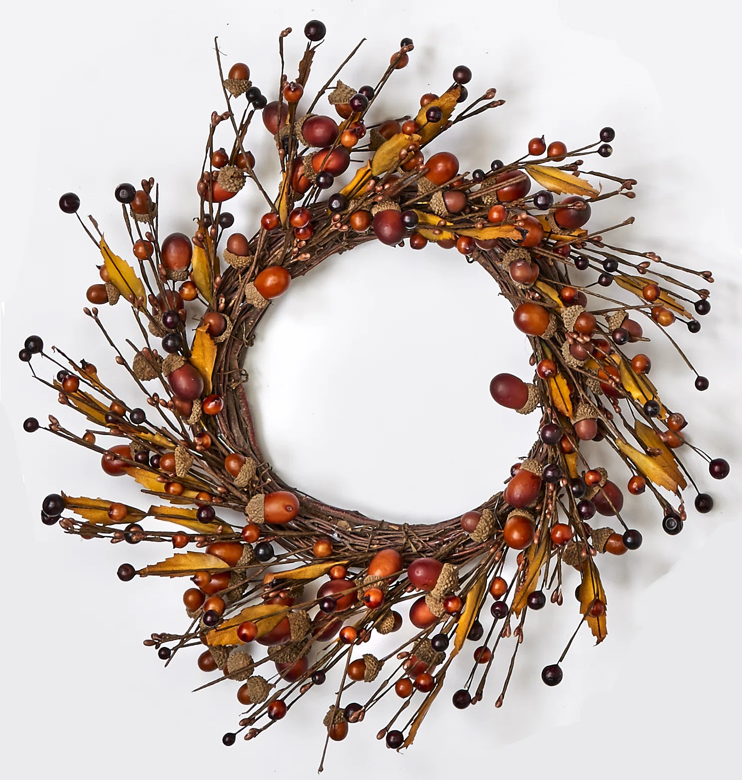 14" Fall Acorn & Leaf Wreath | Wayfair North America