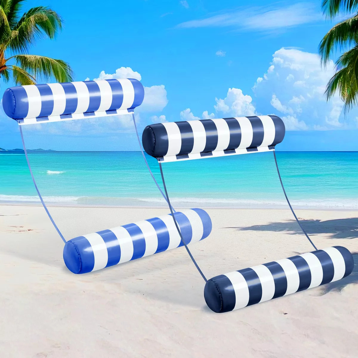 Joyfy Hammock Pool Floats Adult, 2 Packs 4-in-1 Versatile Beach Lake Inflatable Floats Lounger, P... | Target