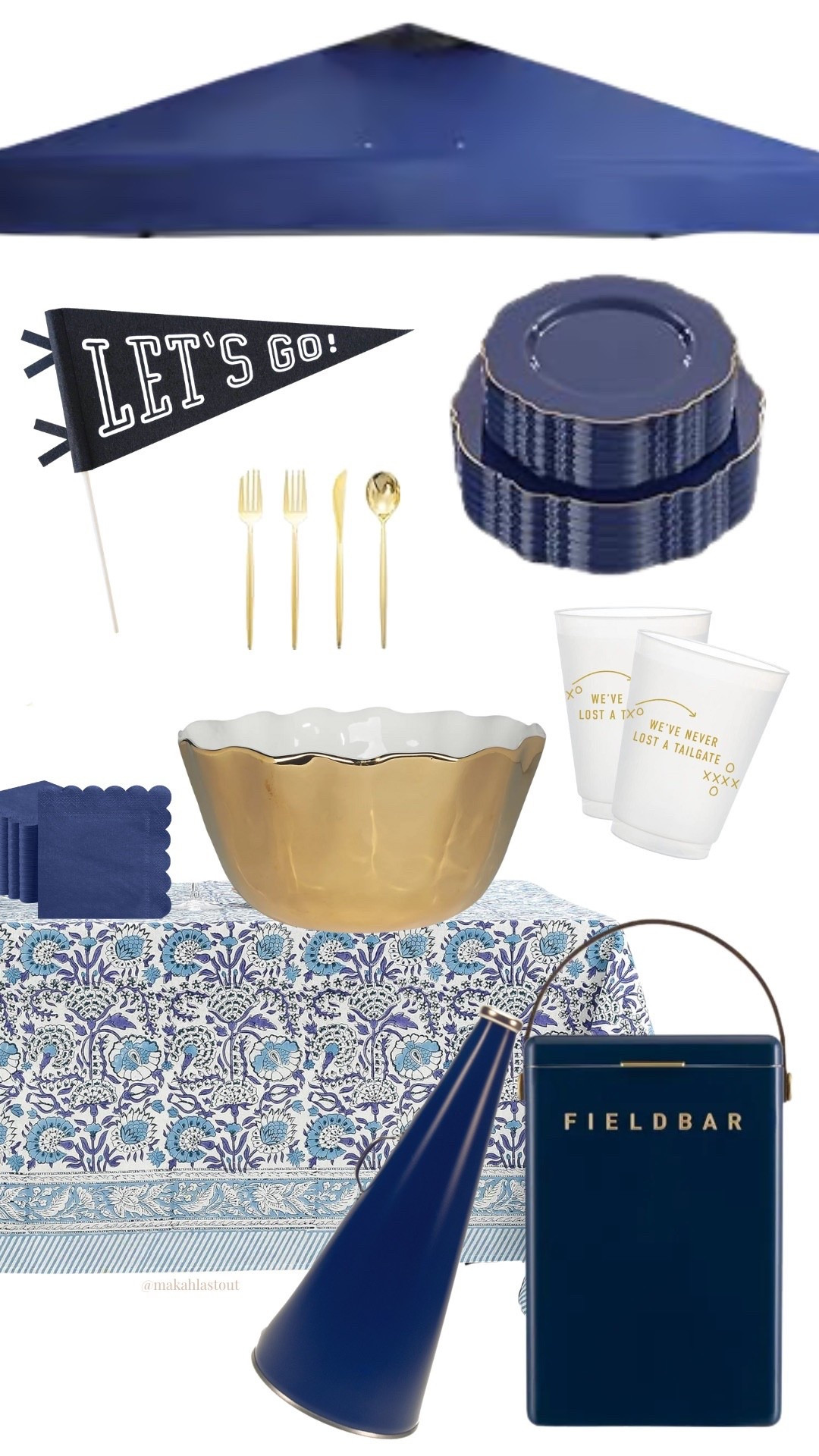 Blue & gold tailgate 

#LTKHome #LTKStyleTip #LTKSeasonal