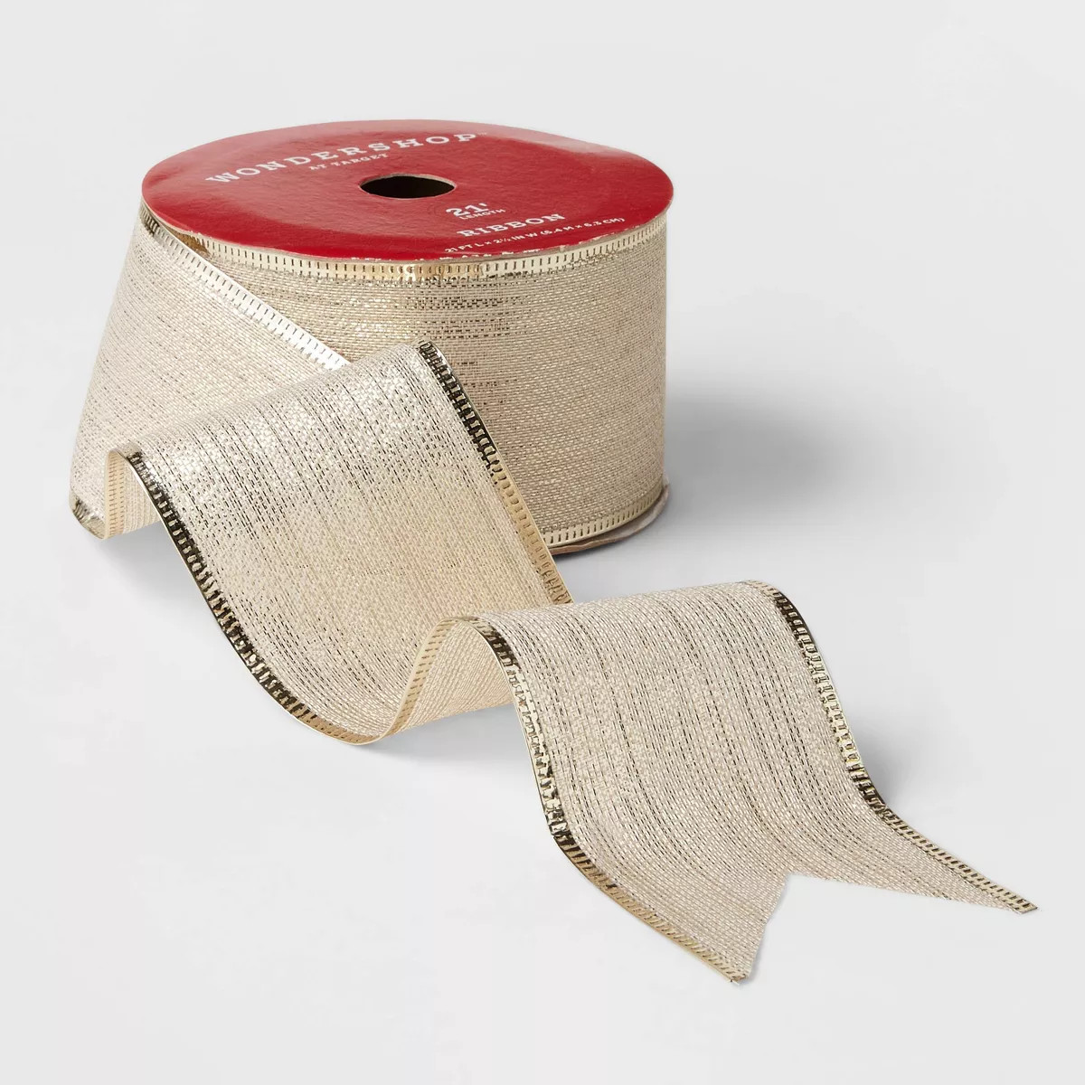 2.5" Glitter Christmas Ribbon Gold 21ft - Wondershop™ | Target