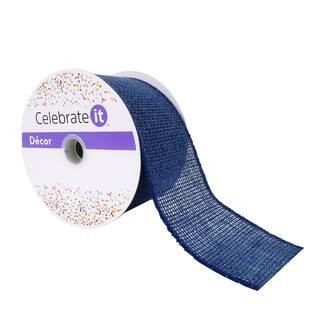 2.5" x 25ft. Faux Linen Wired Ribbon by Celebrate It® | Michaels Stores