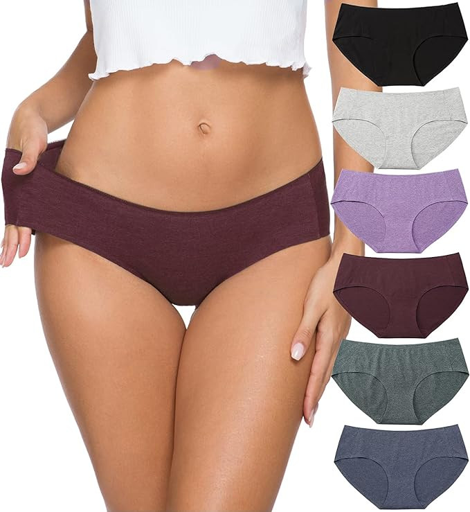 Altheanray Womens Underwear Cotton Underwear for Women Seamless Hipster Bikini Briefs Panties 6 P... | Amazon (US)
