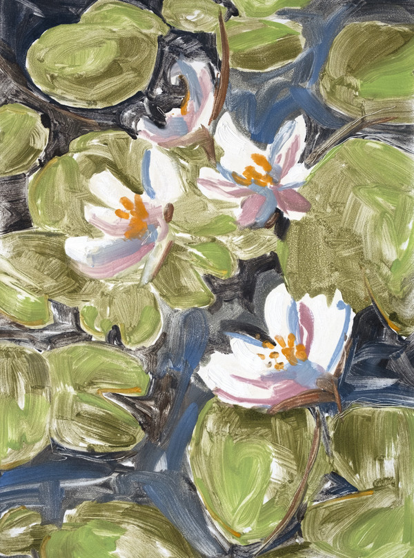 Pink And Blue Lilies | Artfully Walls
