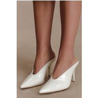 Emerson Patent Faux Leather Point Heel / Ivory | MESHKI | 40 | MESHKI US