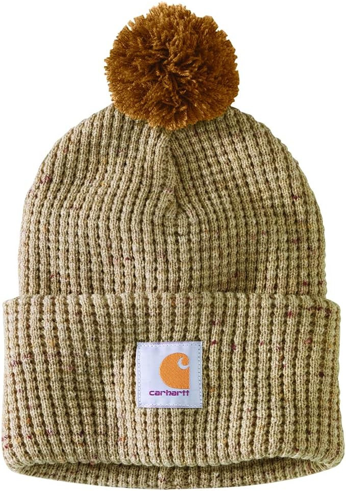 Carhartt Women's Pom Knit Beanie, Navy Nep, OFA | Amazon (US)