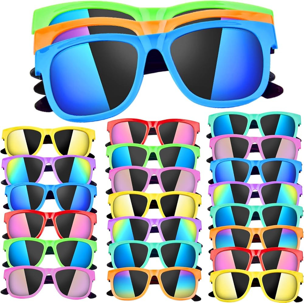 Thesixowls Kids Sunglasses Bulk, 24Pack Sunglasses Kids Party Favor, Neno Sunglasses Party Favors... | Amazon (US)