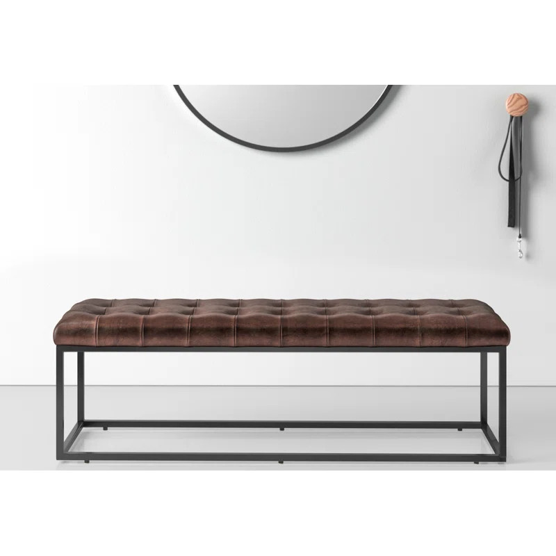 Pearson 50"-55" Genuine Leather Bench | Wayfair North America