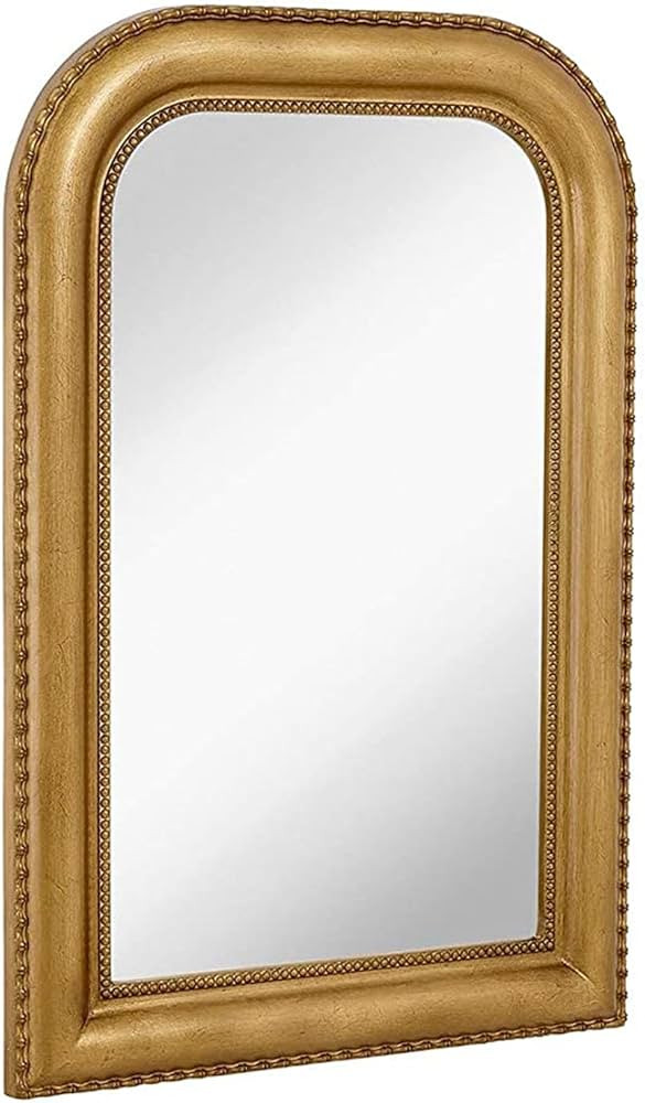Hamilton Hills 36" x 24" Classic Gold Framed Polished Glass Top Round Corner Mirror - Thick Arche... | Amazon (US)