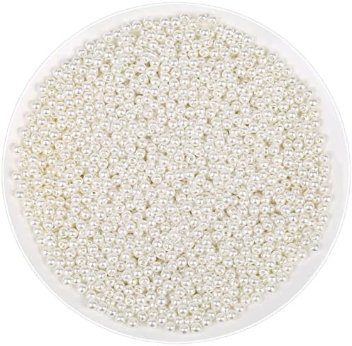Pearl Beads for Craft, Anezus 2000pcs Ivory Faux Fake Pearls, 4 MM Small Sew on Pearl Beads with ... | Amazon (US)