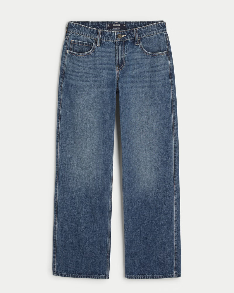 Low-Rise Medium Wash Baggy Jeans | Hollister (US)