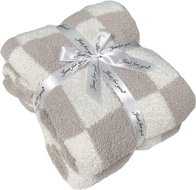 Fuzzy Checkered Blanket Checkerboard Fluffy Throw Blanket Decorative Plaid Blanket - Super Soft W... | Amazon (US)