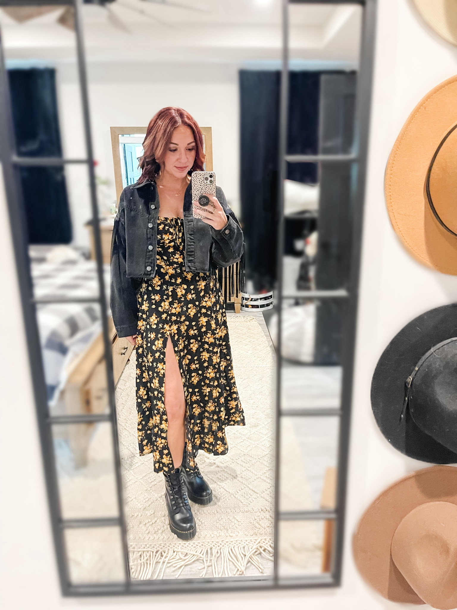 Doc Martens • combat boots • cropped jean jacket with fringe • midi dress with slit

#LTKshoecrush #LTKFestival #LTKSeasonal