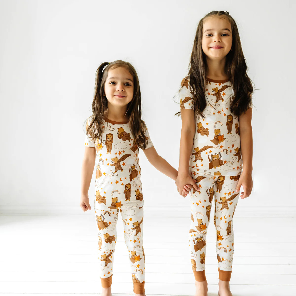 Beary Sleepy Two-Piece Short Sleeve Bamboo Viscose Pajama Set | Little Sleepies