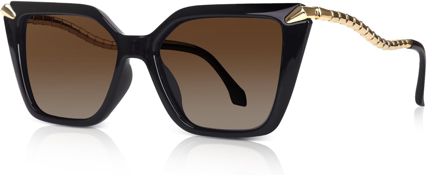 DrRelax Big Square Sunglasses Womens Retro Polarized Sun Glasses | Amazon (US)