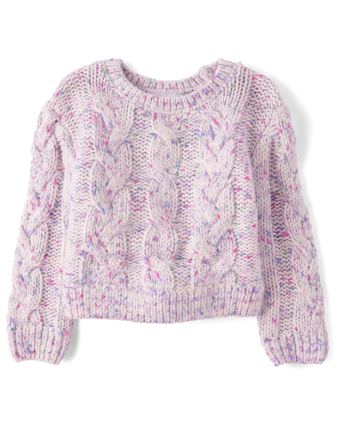 Toddler Girls Rainbow Cable Knit Sweater - pink | The Children's Place