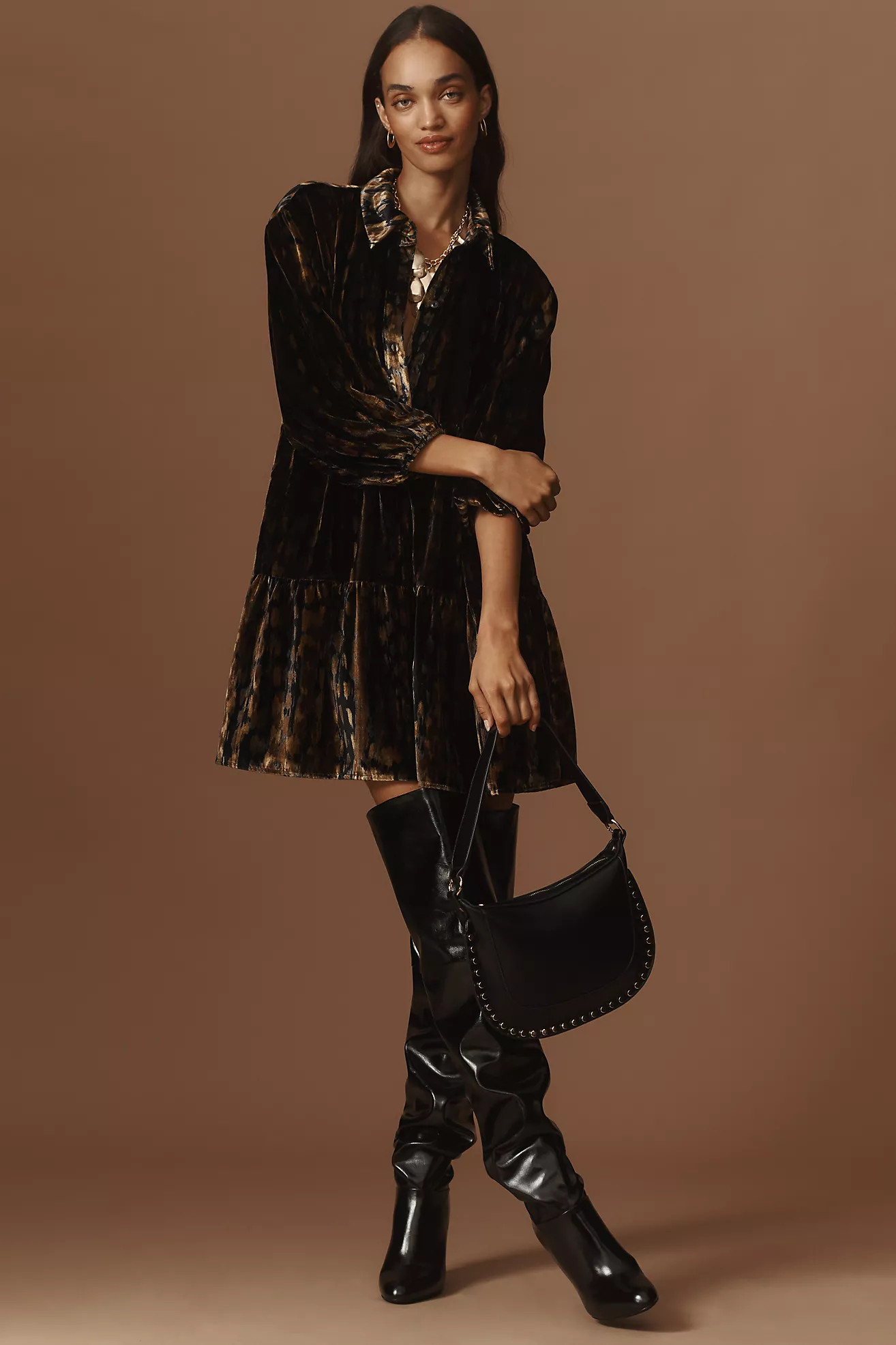 Studded Faux-Leather Shoulder Bag | Anthropologie (US)